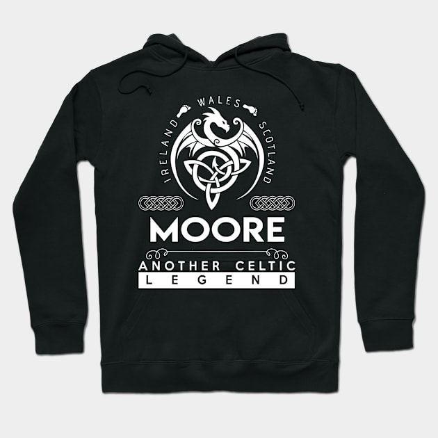 Moore Name T Shirt - Another Celtic Legend Moore Dragon Gift Item Hoodie by harpermargy8920
